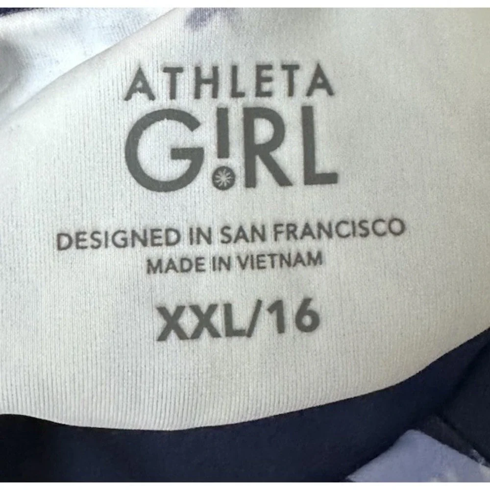 Athleta‎ Girls Swim Palm Oasis Rash Guard Short Sleeve Top Size XXL 16 Beach